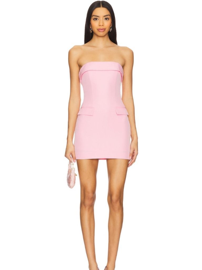 More To Come Eleni Mini Dress In Pink Formal Suit Classy Strapless